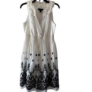White and Black Flower Sun Dress